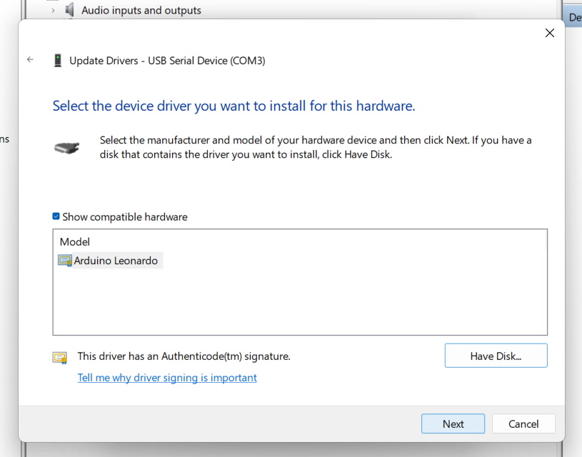 Installing The Arduino Driver Matter And Form Inc